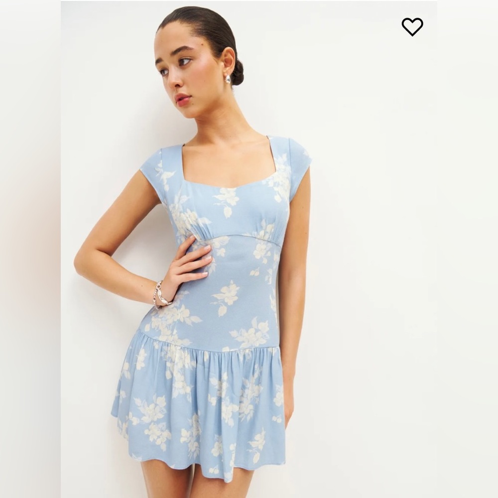 Reformation Olencia Bijou Dress. NWT. Blue and white floral.